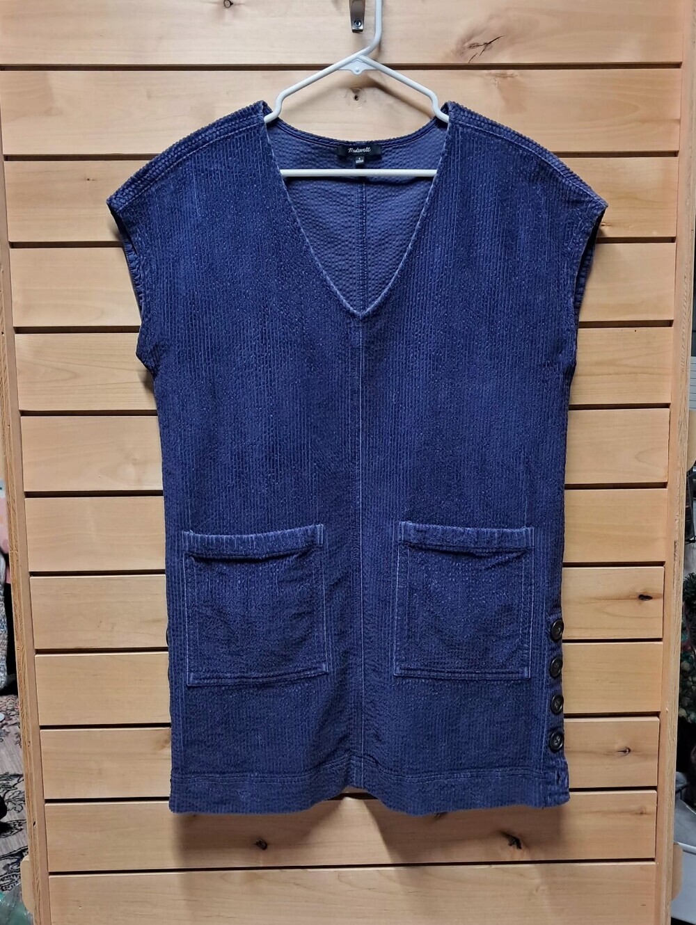 Madewell Blue Corduroy Shift Dress Mini Jumper S